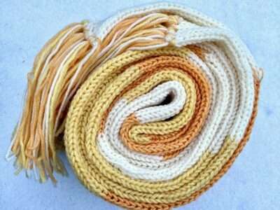 Scarf - dyed with L. sulphureus and I. hispidus mycelium