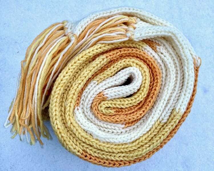 Scarf - dyed with L. sulphureus and I. hispidus mycelium