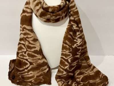 Shibori mushroom-dyed scarf II | Mushrooms & Color exhibit