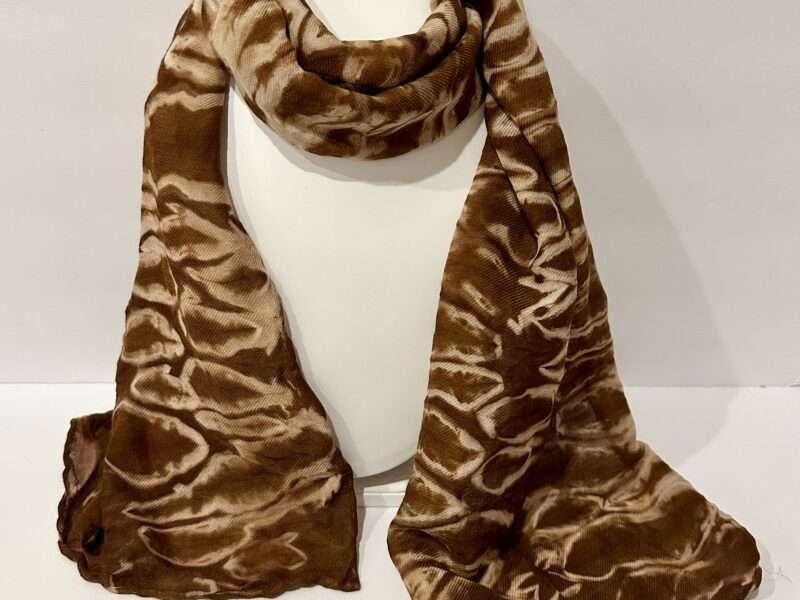 Shibori mushroom-dyed scarf II | Mushrooms & Color exhibit