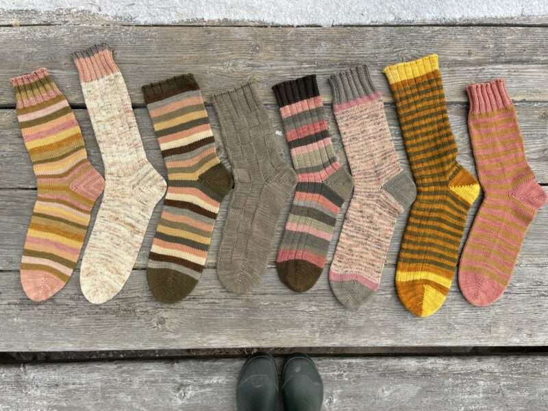 Mushroom-dyed socks