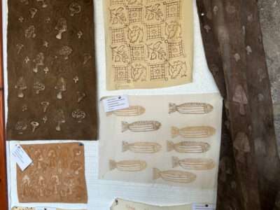 Wood block prints from IFFS 2025 exhibit