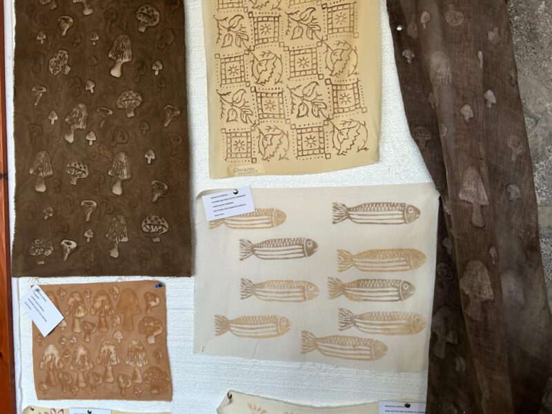 Wood block prints from IFFS 2025 exhibit