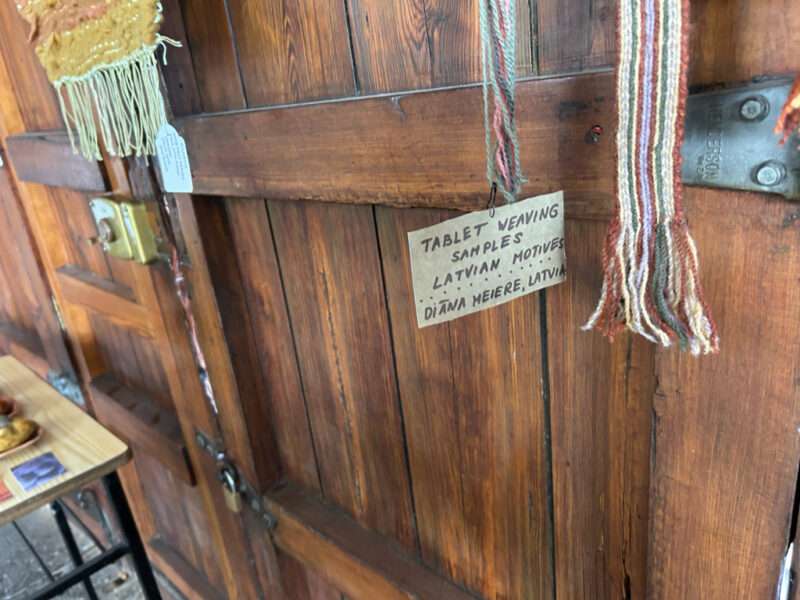 Tablet weaving samples from IFFS 2025 exhibit