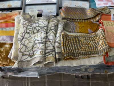 Knitting/felting/dyeing from IFFS 2025 exhibit