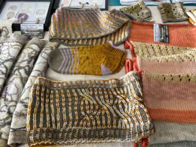 Knitting/felting/dyeing from IFFS 2025 exhibit