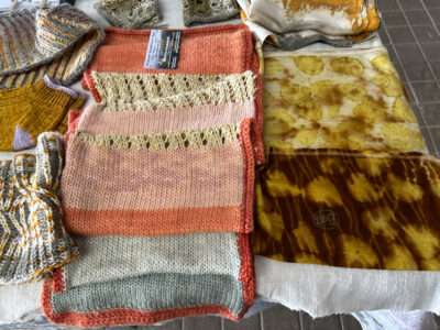 Knitting/felting/dyeing from IFFS 2025 exhibit