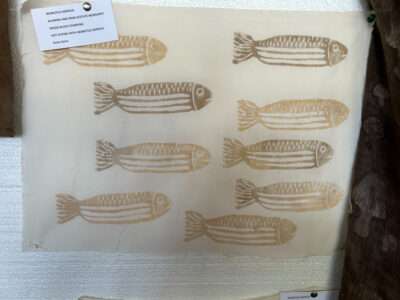Wood block prints from IFFS 2025 exhibit